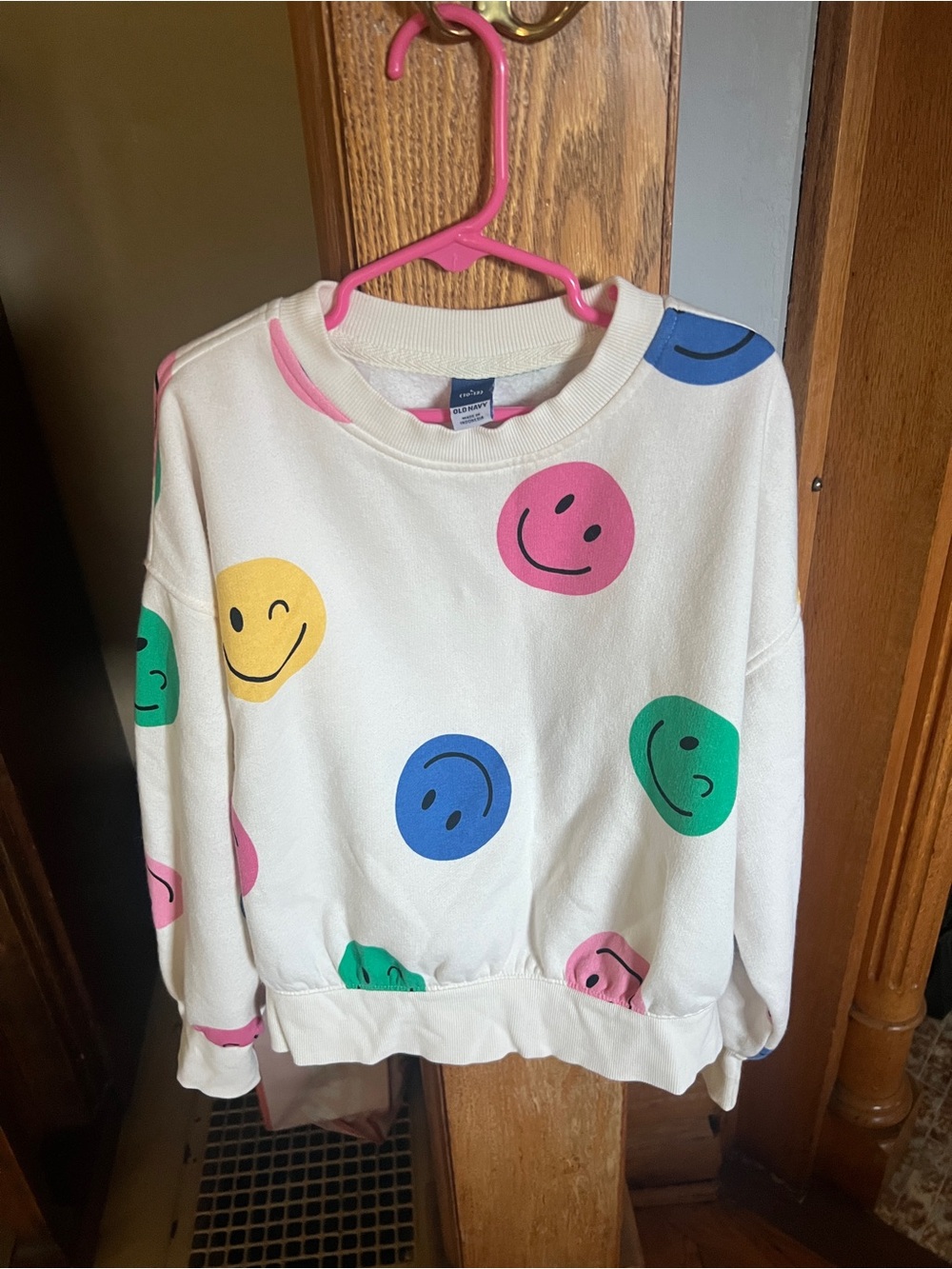 Old Navy Girls 10-12 Smiley Face Sweatshirt Like New